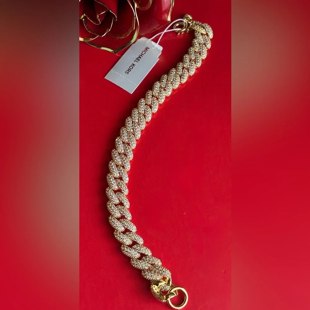 Michael Kors Gold Textured Bracelet, 925 Silver bracelet.